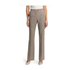 Hugo Boss Womens Brown Houndstooth Virgin Wool Tailored Suit Trousers Sz 8 New